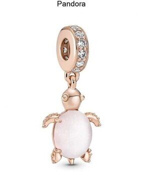 Pandora Murano Glass Pink Sea Turtle Dangle Charm